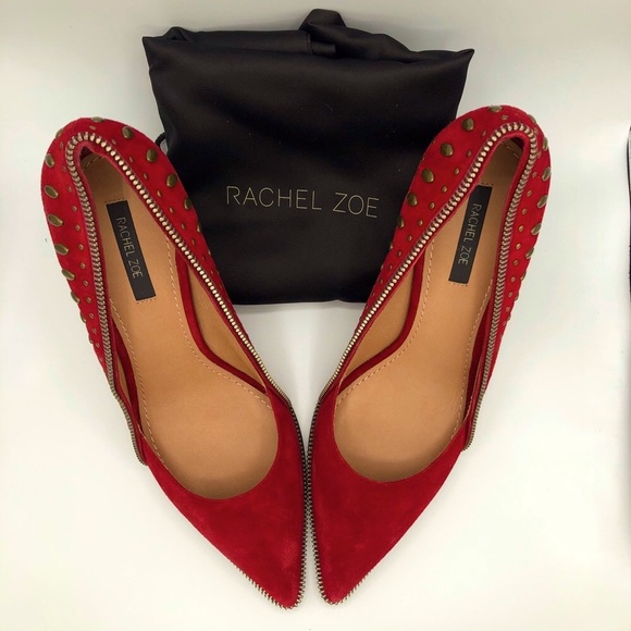 RACHEL ZOE SUEDE “MOTO” STYLE PUMP - Picture 2 of 15